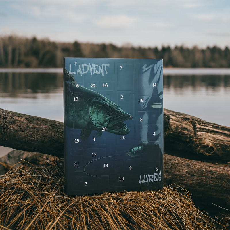 Koderia | Calendario de Adviento de pesca con 24 señuelos de metal y plástico