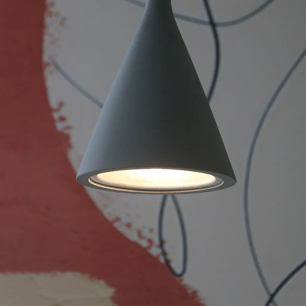 Lampada a sospensione Laval Cement effetto cemento – Lampada industriale a sospensione