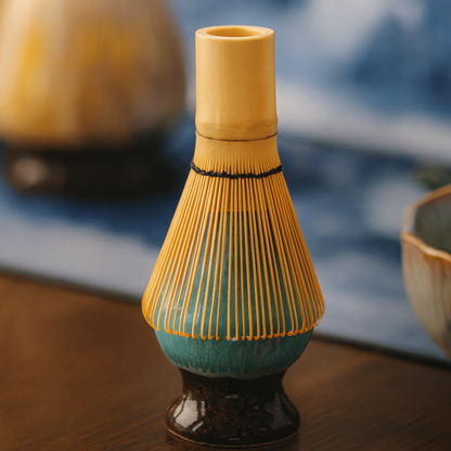 Set Matcha 8 pezzi | Ciotola in ceramica fatta a mano 550 ml | Con accessori in bambù