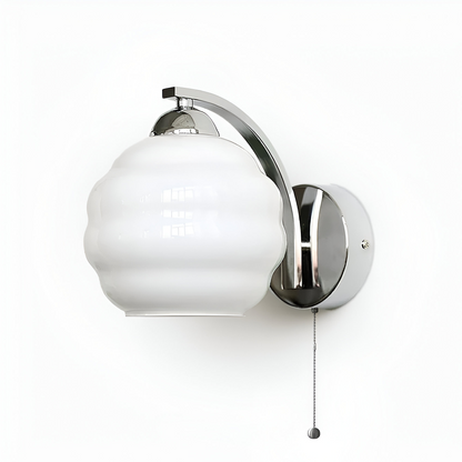 MilkyLume – Artistic Art Deco Style Wall Light in Milk Glass & Metal
