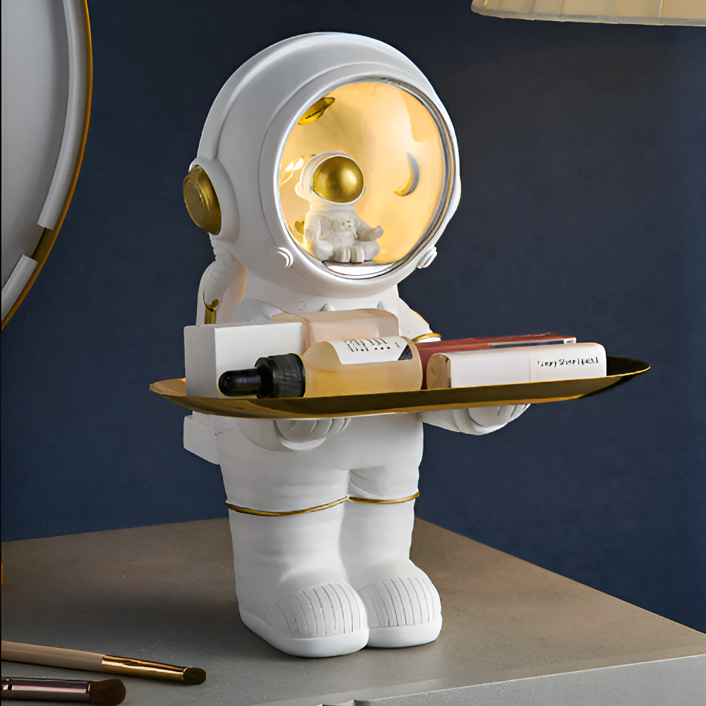 AstroTray – Vassoio decorativo astronauta in resina | Ciotola moderna per chiavi e accessori