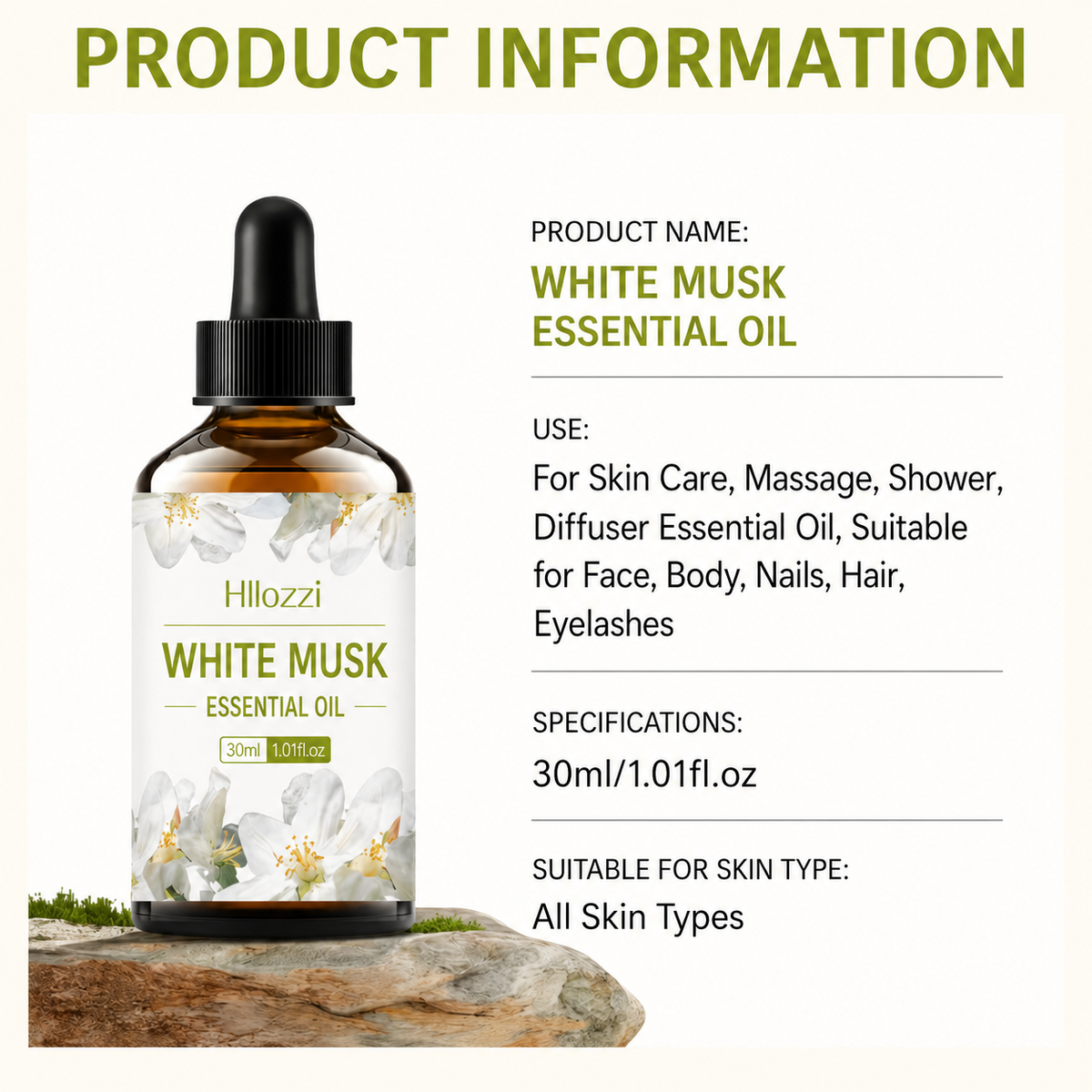 Solvenne | Duftöl White Musk für Diffuser und Raumduft, lang anhaltend