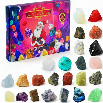 Lithora | Gemstone Advent Calendar with 24 Natural Stones Behind Every Door