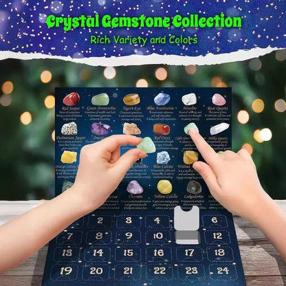 Lithora | Gemstone Advent Calendar with 24 Natural Stones Behind Every Door