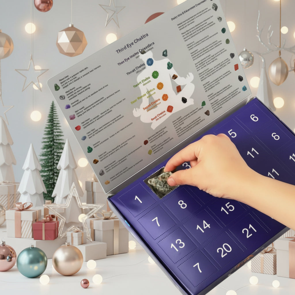 Lithora | Gemstone Advent Calendar with 24 Natural Stones Behind Every Door
