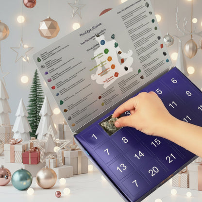 Lithora | Gemstone Advent Calendar with 24 Natural Stones Behind Every Door