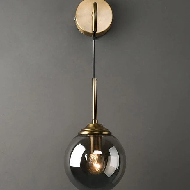 Lampada da parete in vetro a forma di sfera – Elegante lampada in vetro satinato con design moderno a sospensione