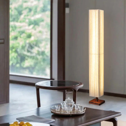ZenLight | Lampada da terra Japandi in noce | Design in legno naturale e atmosfera LED calda per ambienti abitativi