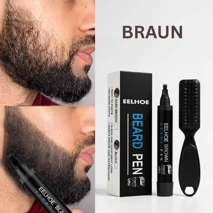 Bartelo | Bartfüllstift Set mit Bürste und Konturschablone für Herren