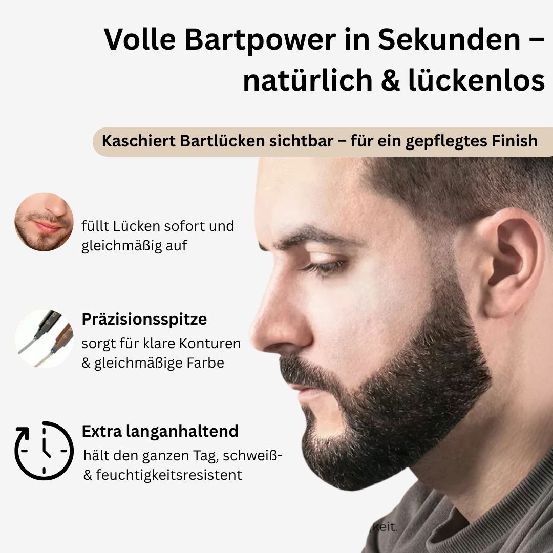 Bartelo | Bartfüllstift Set mit Bürste und Konturschablone für Herren