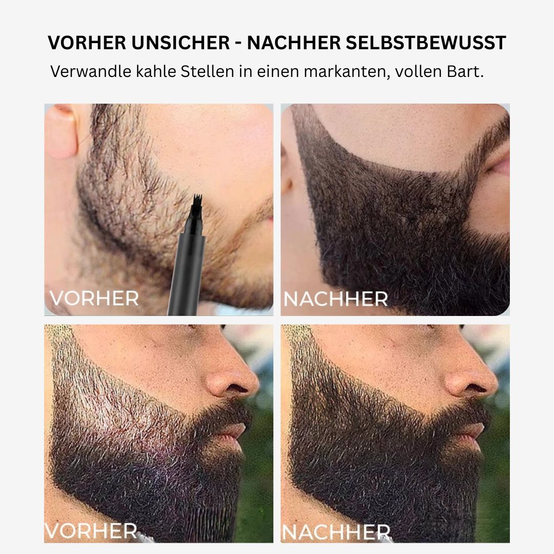 Bartelo | Bartfüllstift Set mit Bürste und Konturschablone für Herren