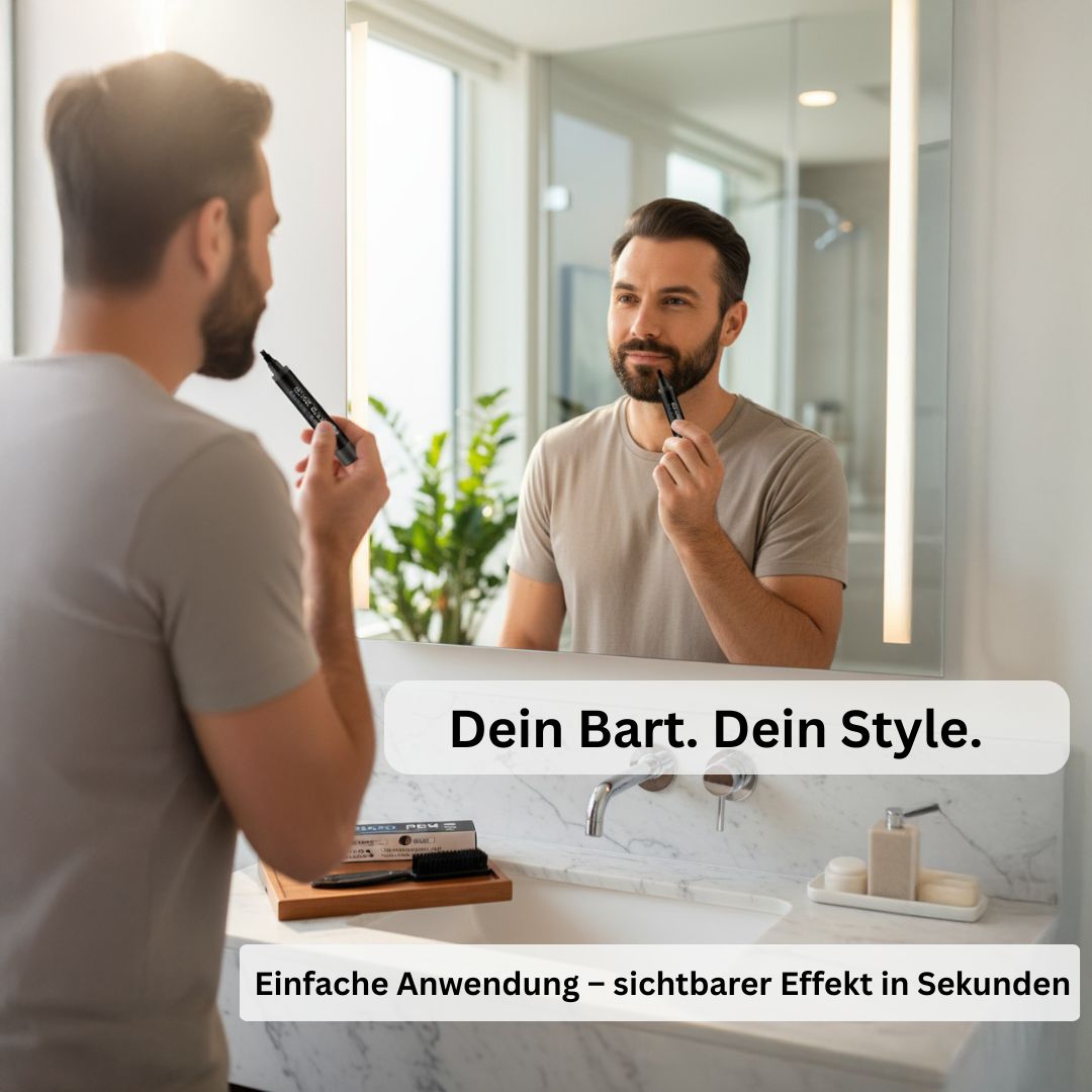 Bartelo | Bartfüllstift Set mit Bürste und Konturschablone für Herren