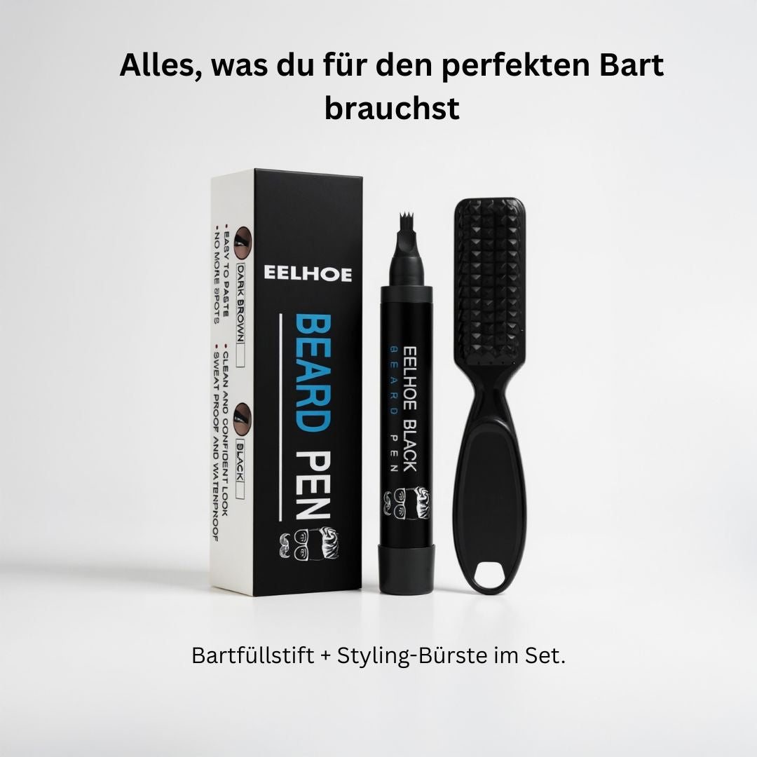 Bartelo | Bartfüllstift Set mit Bürste und Konturschablone für Herren
