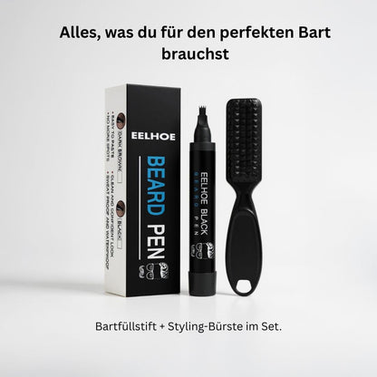 Bartelo | Bartfüllstift Set mit Bürste und Konturschablone für Herren