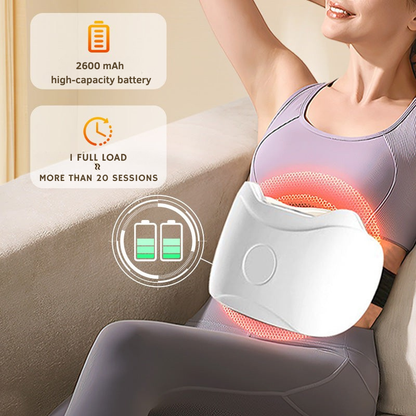 Calmora | Massaggiatore addominale con calore e vibrazione, wireless e con batteria ricaricabile