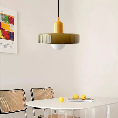 Lunari Halo | Lampada a sospensione in vetro colorato in stile Bauhaus