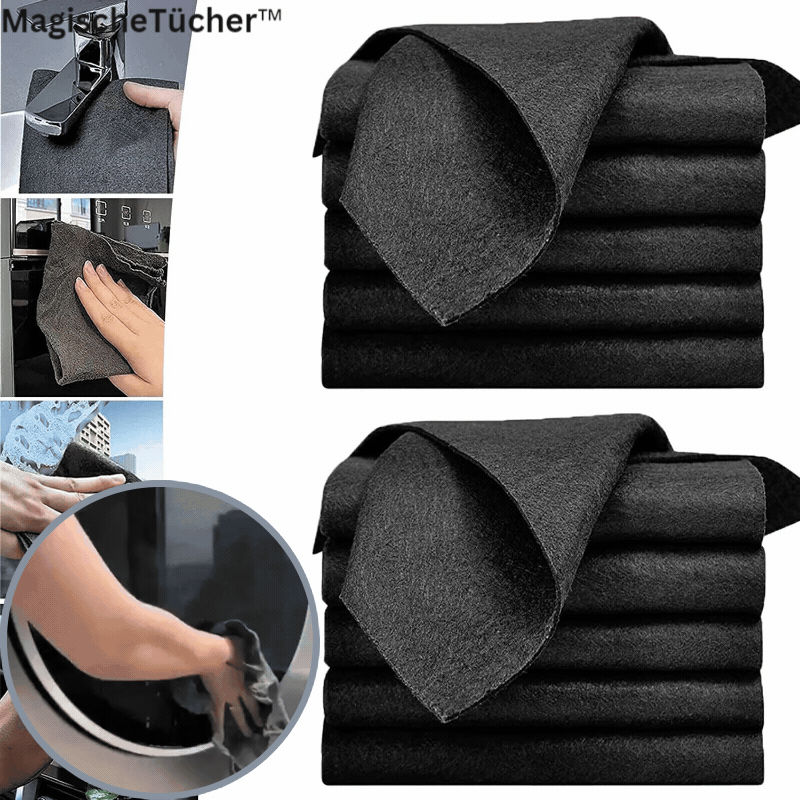 Glanvio | Paños de microfibra para vidrio y acero inoxidable, sin marcas, set de 10, 30×30 cm