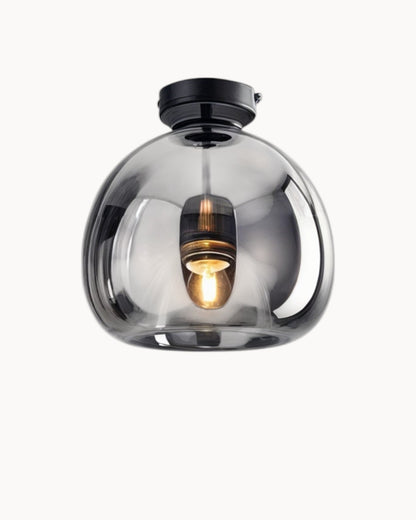 Lampada da soffitto moderna – Vetro grigio fumo / cognac | Illuminazione LED integrata