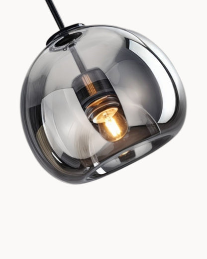 Lampada da soffitto moderna – Vetro grigio fumo / cognac | Illuminazione LED integrata