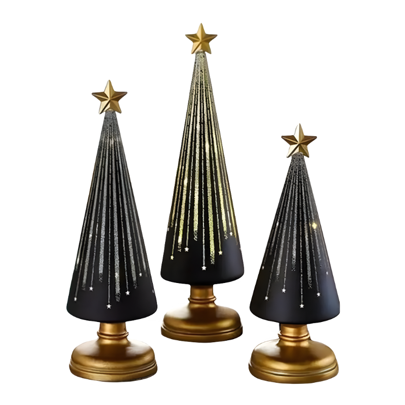 Stellira | LED Weihnachtsbaum Tischlampe mit Stern, Touch und Timer
