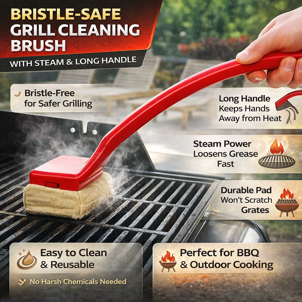 BristleSafe | Ergonomische Grillreinigungsbürste mit Dampftechnologie 2
