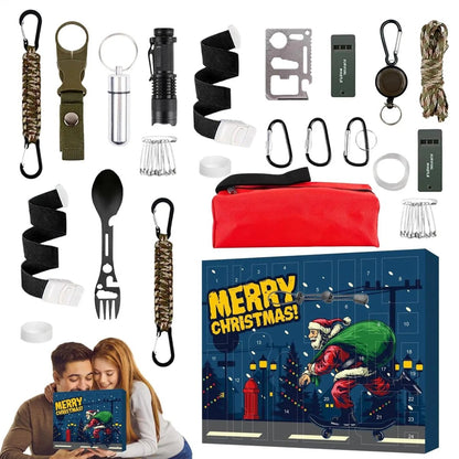 Adventrail | Calendario dell'Avvento da outdoor con 24 gadget e utensili bushcraft