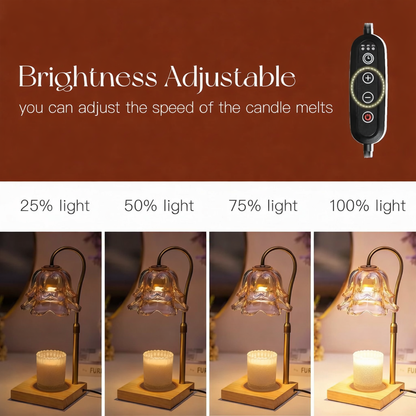 Ceralia | Kerzenwärmer Lampe mit Blütenglas, Timer und Dimmer
