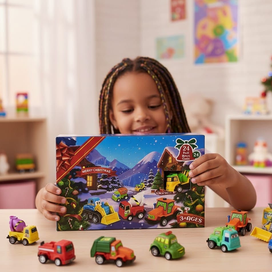 Speedjoy | Calendario dell’Avvento con auto per bambini, con 24 auto in miniatura di metallo