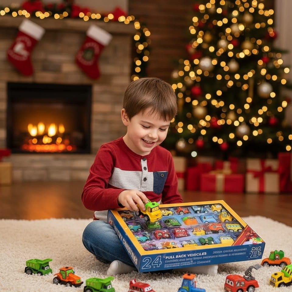 Speedjoy | Calendario dell’Avvento con auto per bambini, con 24 auto in miniatura di metallo