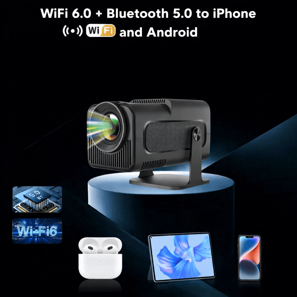Kinovia | Mini proiettore Full HD con supporto 4K, Wi-Fi e Bluetooth