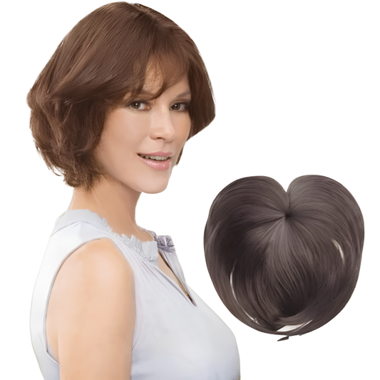 Nelino | topper per capelli con clip per più volume sulla sommità del capo, in fibra sintetica