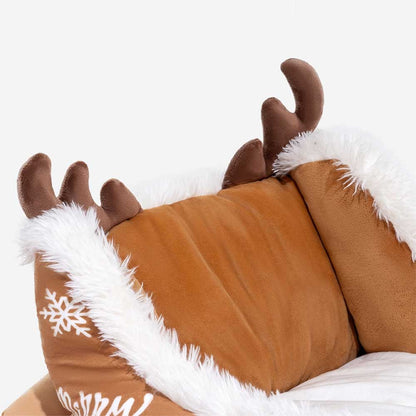 Noeltail | Hundebett im Schlittendesign aus Kristallsamt, rutschfest, S bis L