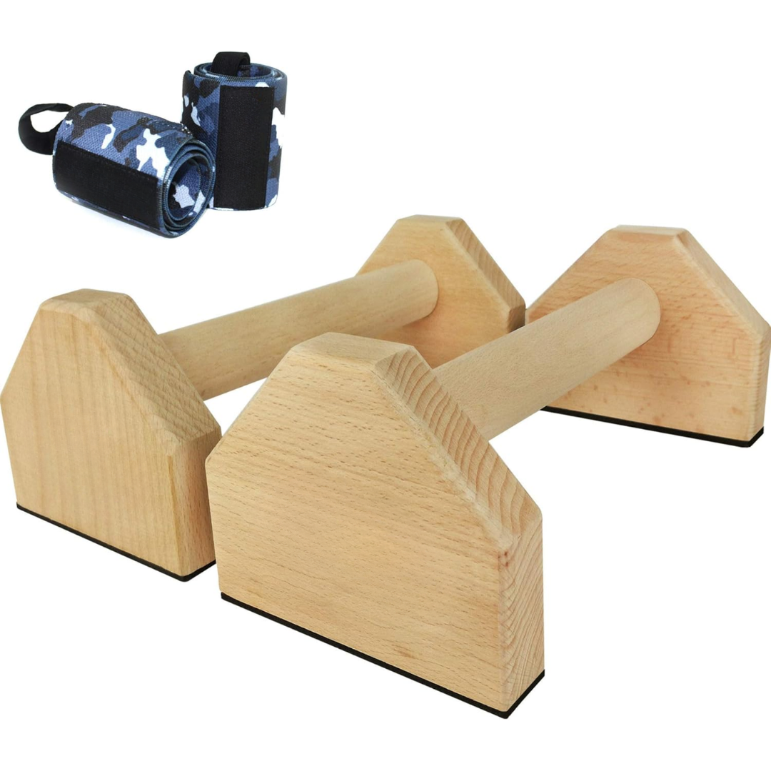 Calisthenics PowerBars | Robuste Holz-Liegestützstützen für sicheres Training 0