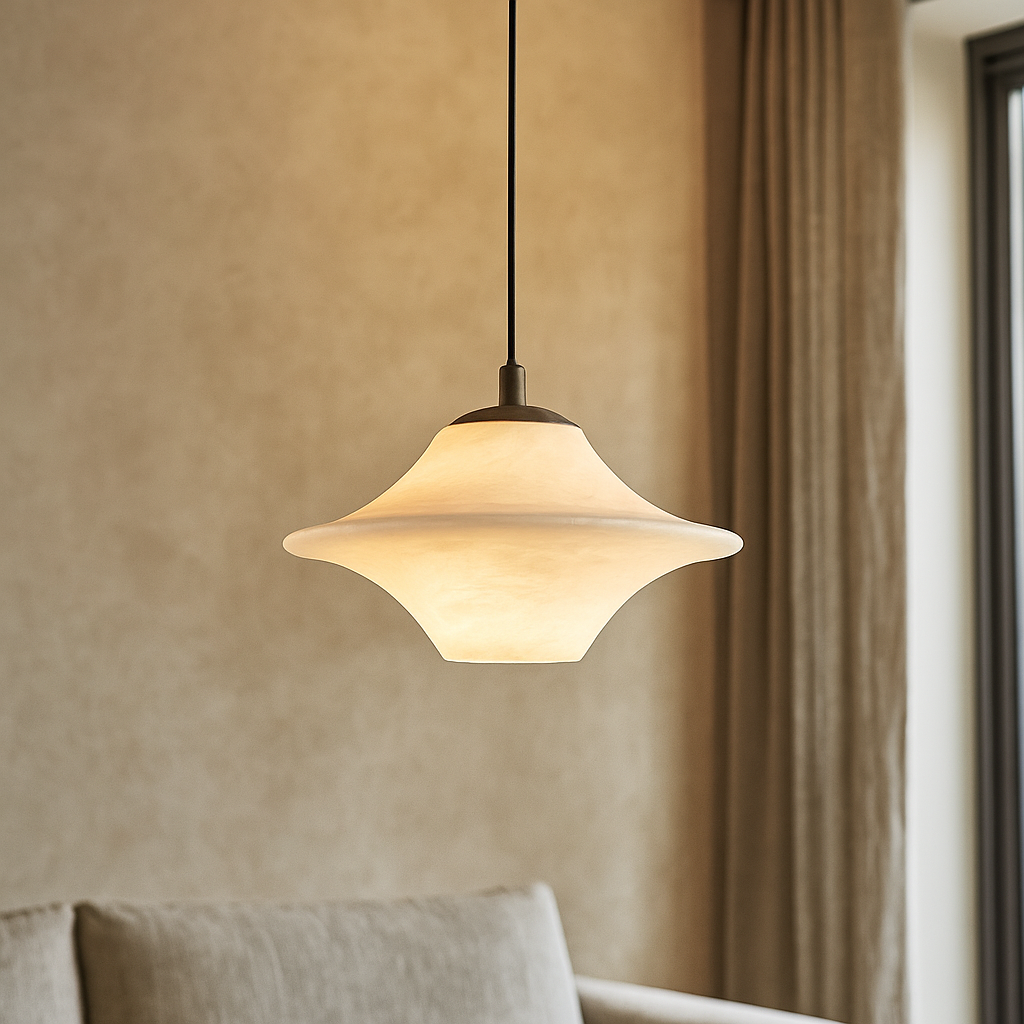 Zenithra | Lampada a sospensione minimalista Wabi Sabi in marmo naturale