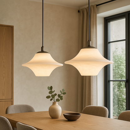 Zenithra | Lampada a sospensione minimalista Wabi Sabi in marmo naturale