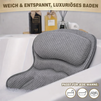 Coussin de bain BathCloud 4D | Coussin ergonomique de soutien pour la nuque et le dos avec ventouses antidérapantes