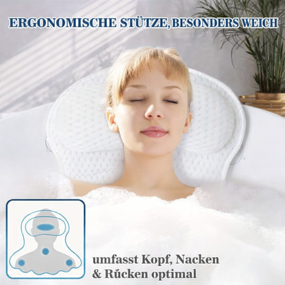 Coussin de bain BathCloud 4D | Coussin ergonomique de soutien pour la nuque et le dos avec ventouses antidérapantes