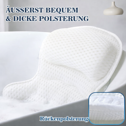 Coussin de bain BathCloud 4D | Coussin ergonomique de soutien pour la nuque et le dos avec ventouses antidérapantes