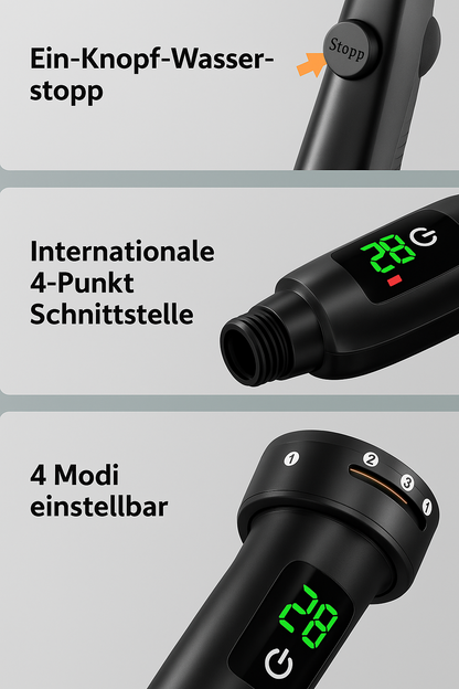 HydroSense Flow | LED-Duschkopf mit Filter & Temperaturanzeige