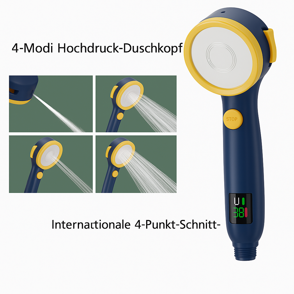 HydroSense Flow | LED-Duschkopf mit Filter & Temperaturanzeige