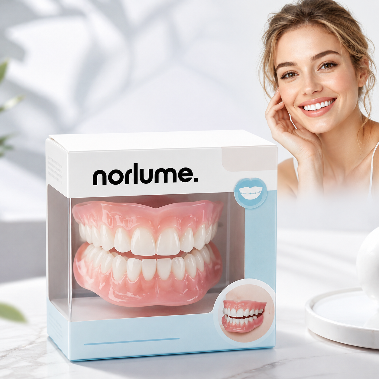 Kit de prothèses dentaires ajustables – amovibles pour la mâchoire supérieure et inférieure