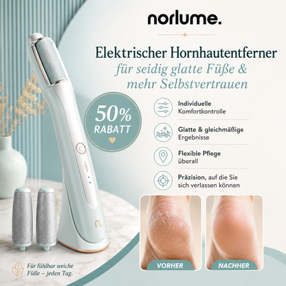 Elektrischer Hornhautentferner mit LED - Kabellos für Fußpflege