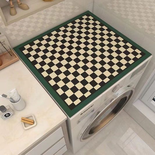 Alfombrilla protectora para lavadora con diseño de tablero de ajedrez