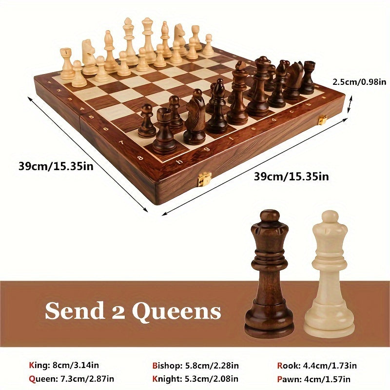 Chessara | Tragbares Schachspiel aus Massivholz 5