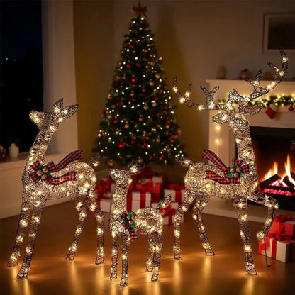 Hirsora | Renne luminose da esterno per Natale, set da 3 fino a 152 cm