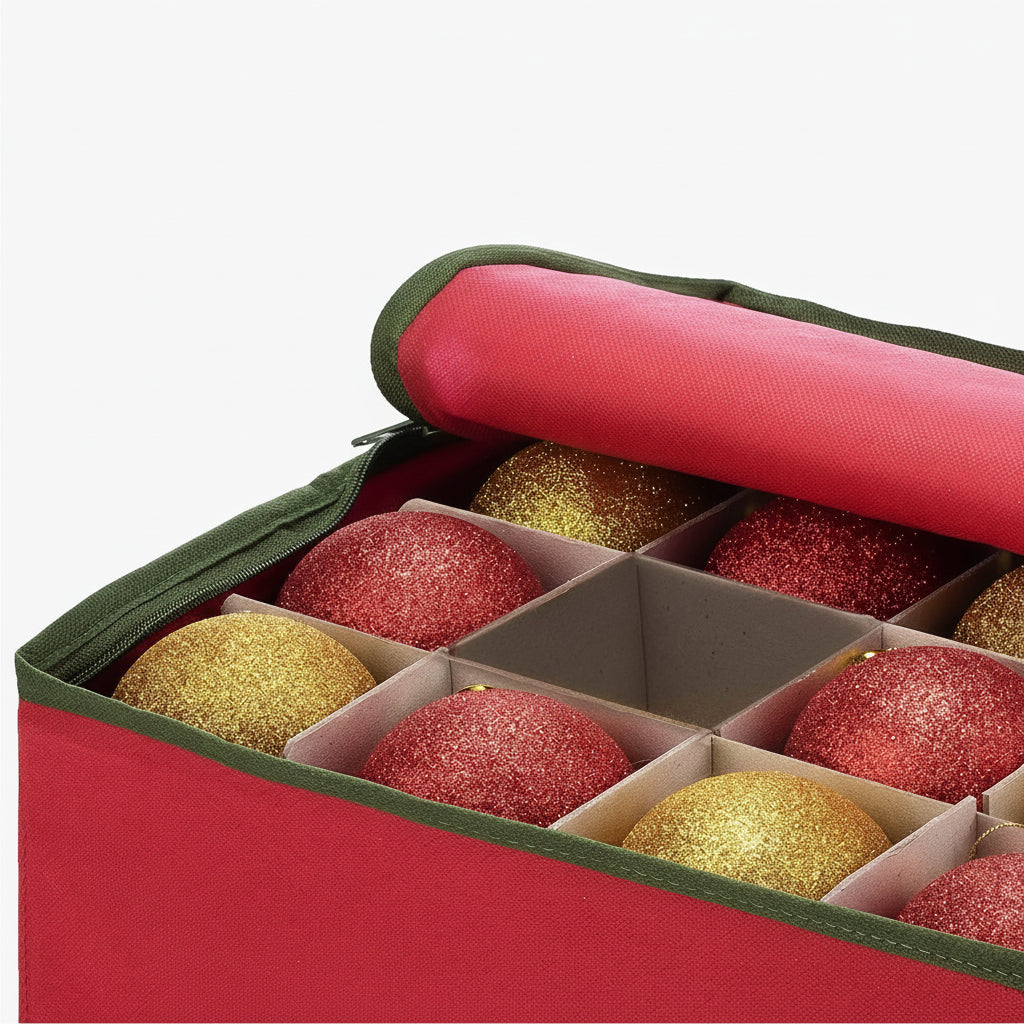 Ornavio | Contenitore per palline di Natale con divisori e maniglie