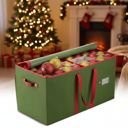 Ornavio | Contenitore per palline di Natale con divisori e maniglie