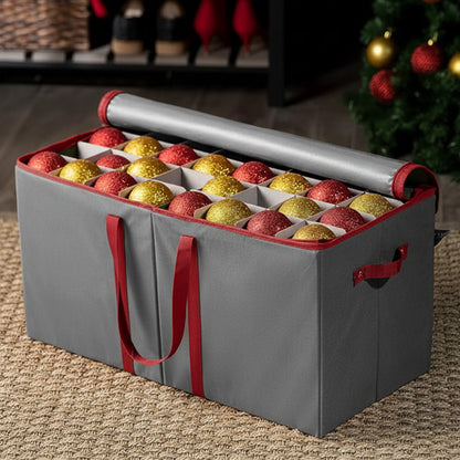 Ornavio | Contenitore per palline di Natale con divisori e maniglie