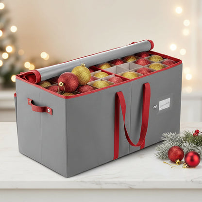 Ornavio | Contenitore per palline di Natale con divisori e maniglie