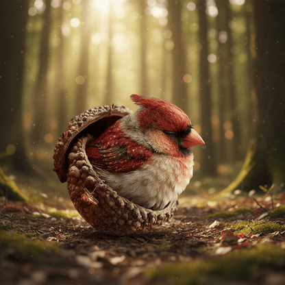Eichelo | Decorazione natalizia da appendere con animali del bosco dentro ghiande in acrilico, 8 cm